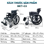 Thông số kỹ thuật xe lăn khung nhôm NKT-C3